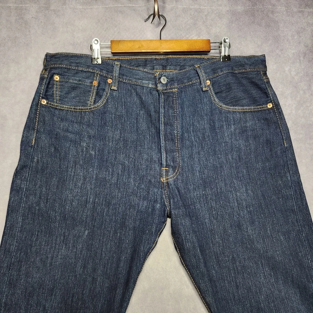 Levis 501 Original Fit Mens Jeans 38x30 Dark Wash‎ Button Fly Straight Leg